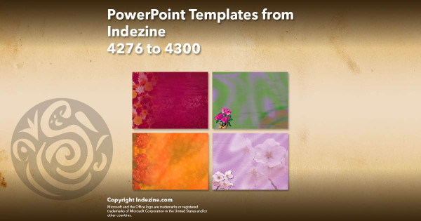 PowerPoint Templates from Indezine - 172 Designs 4276 to 4300