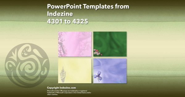 PowerPoint Templates from Indezine - 173 Designs 4301 to 4325