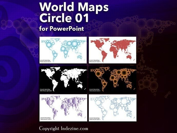 PowerPoint Downloads - World Map in Circles 01