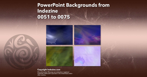 PowerPoint Backgrounds from Indezine - 003 Designs 0051 to 0075