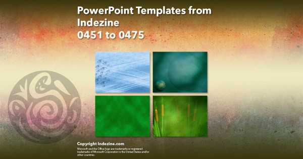 PowerPoint Templates from Indezine - 019 Designs 0451 to 0475