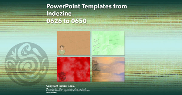 PowerPoint Templates from Indezine - 026 Designs 0626 to 0650