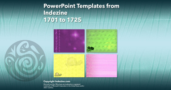 PowerPoint Templates from Indezine - 069 Designs 1701 to 1725