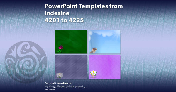 PowerPoint Templates from Indezine - 169 Designs 4201 to 4225