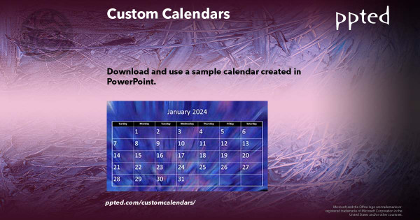 Ppted PowerPoint Custom Calendars 2024
