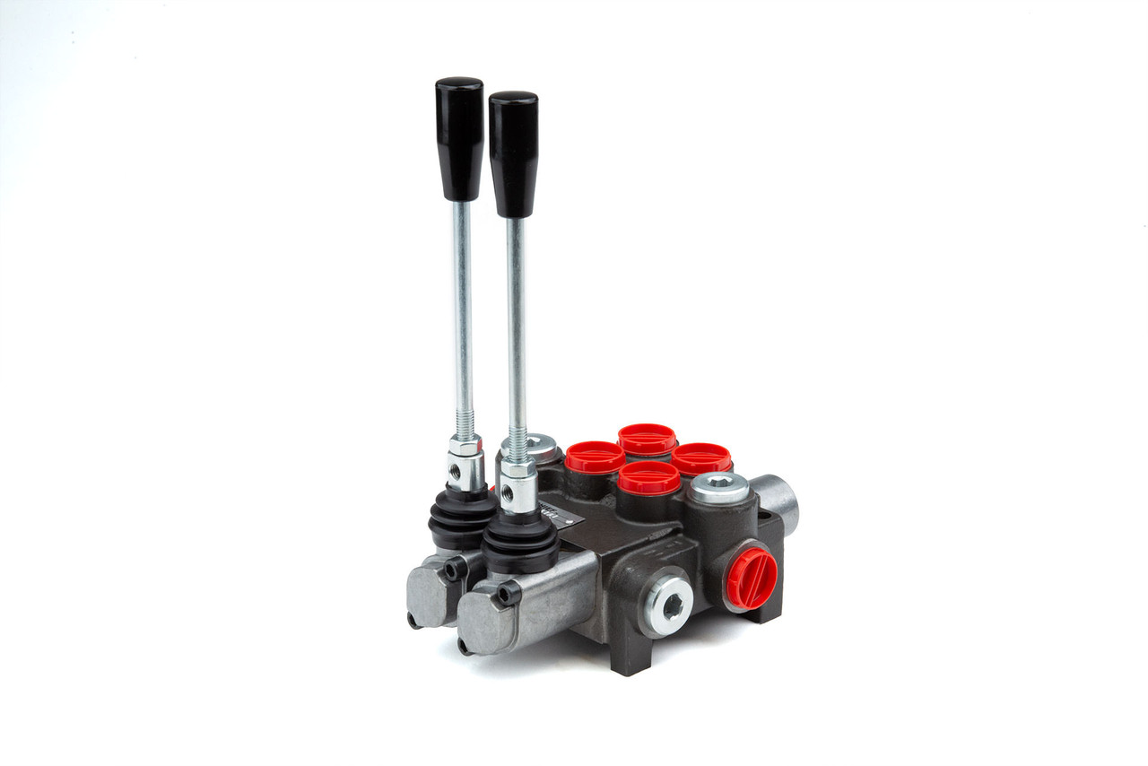 me▹ Directional Control Valve, 10 GPM, 4 Way 3 Pos, 2 Spool, Tandem Center