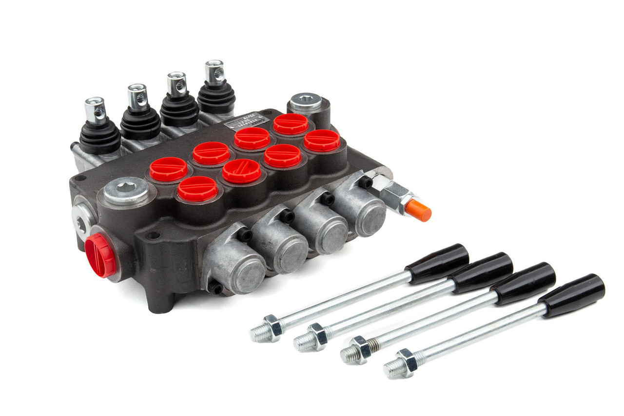 Directional Control Valve, 21 GPM, SAE 10/12 Inlet/Outlet, 4 Spool