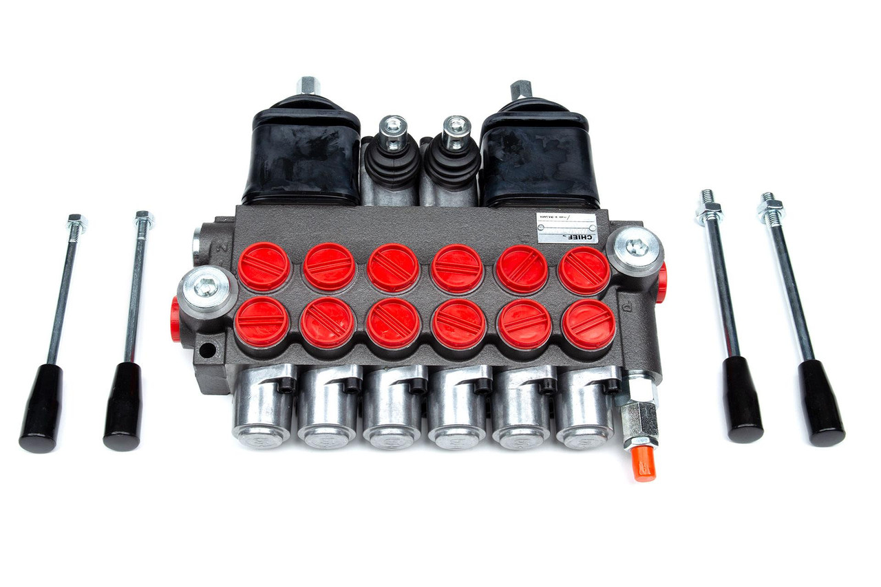22 Series 10 GPM Directional Control Valve, 6 Spool, 4 Way 3 Pos