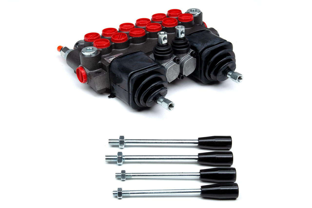 22 Series 10 GPM Directional Control Valve, 6 Spool, 4 Way 3 Pos
