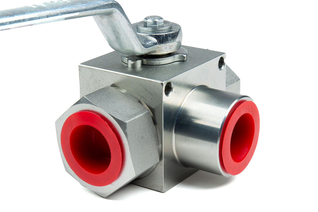 3-Way High Pressure Ball Valve 3/4-16 SAE 8 Port Size, 5145 PSI, L