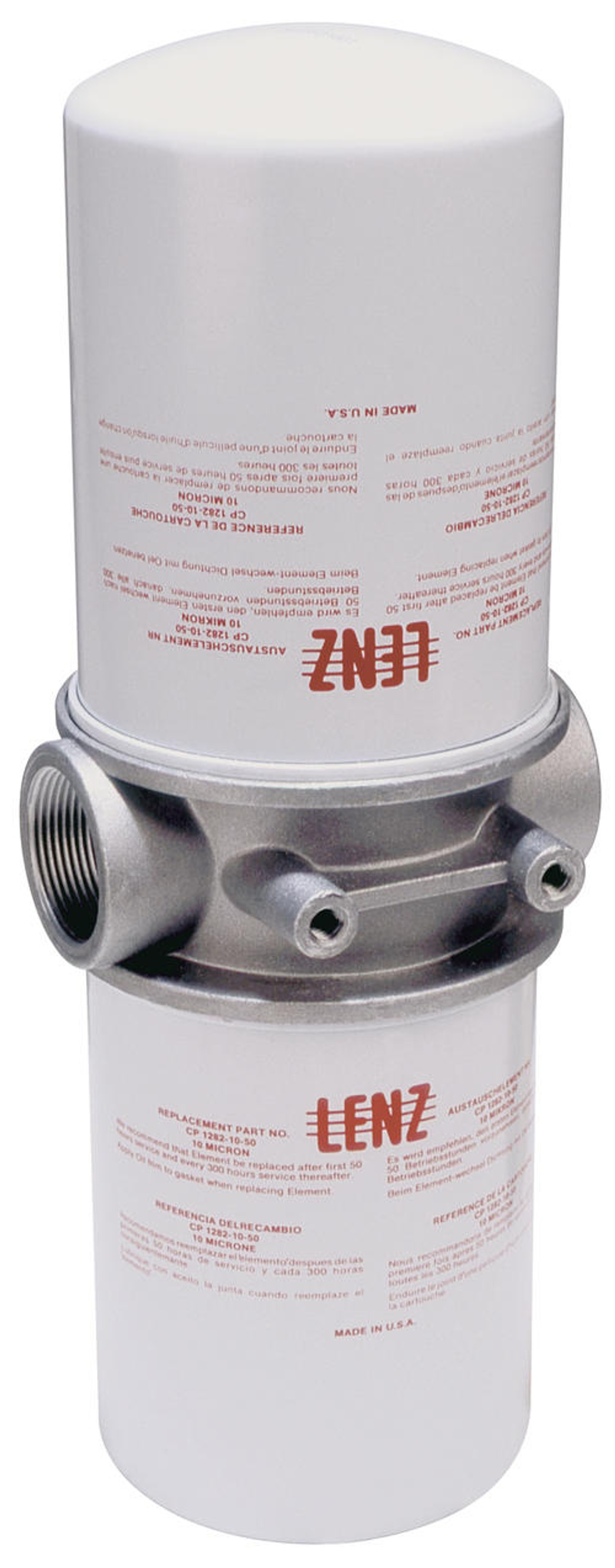 ●ILIMAF Lenz Double Spin-On Filter Assembly: 10 Micron,150 PSI, 100