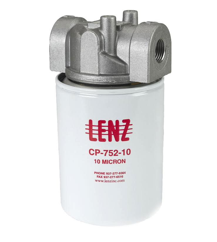 ○・*LF*・◯ Lenz Spin-On Filters Assembly: 10 Micron, 1 1/4 NPTF Port, 15 PSI