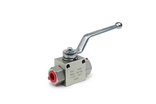 High Pressure Two-Way Ball Valve, SAE 4 Port Size, 7250 PSI