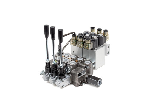 Bailey BSV-3 Series Sectional Control Valve Assembly - 3 Spool, 4-Way, 3 Position, Spring Center, Manual or Electronic Operated