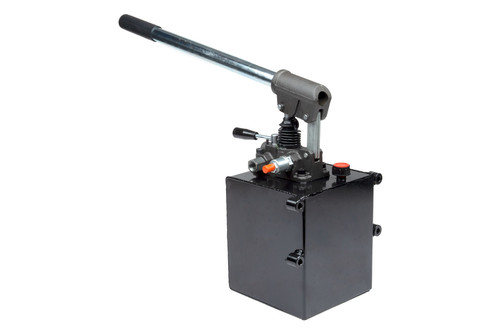 Hydraulic piston hand pump with changeover valve for double acting cylinder  1.5 CID with 3-quart steel tank