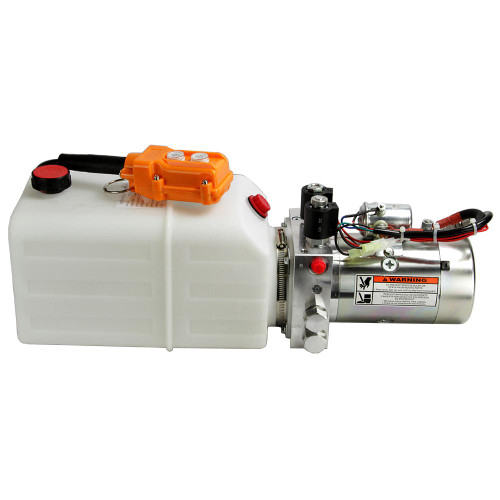 12V DC Hydraulic Power Unit, 1.3 GPM @ 2500 PSI, Single Acting, with 3 gallon Poly Tank