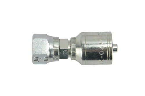 Hydraulic Crimp Hose Fitting - SAE 37° JIC F - Swivel 1/4 ID, 7/16-20 Thread