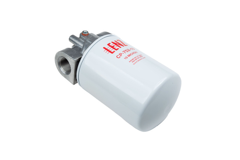 Lenz Spin-On Filters Assembly: 10 Micron, 3/4 NPTF Port, 15 PSI Bypass