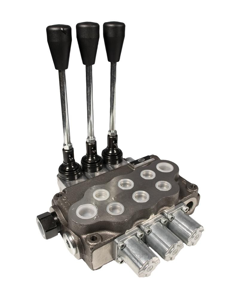 Hydro Custom 21 Series Directional Control Valve: 3 Spool, 4-way 3 pos. tandem center, SAE 12