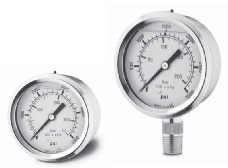 Glycerine Filled Pressure Gauges, 2.5 in Diameter, 0-6000 PSI