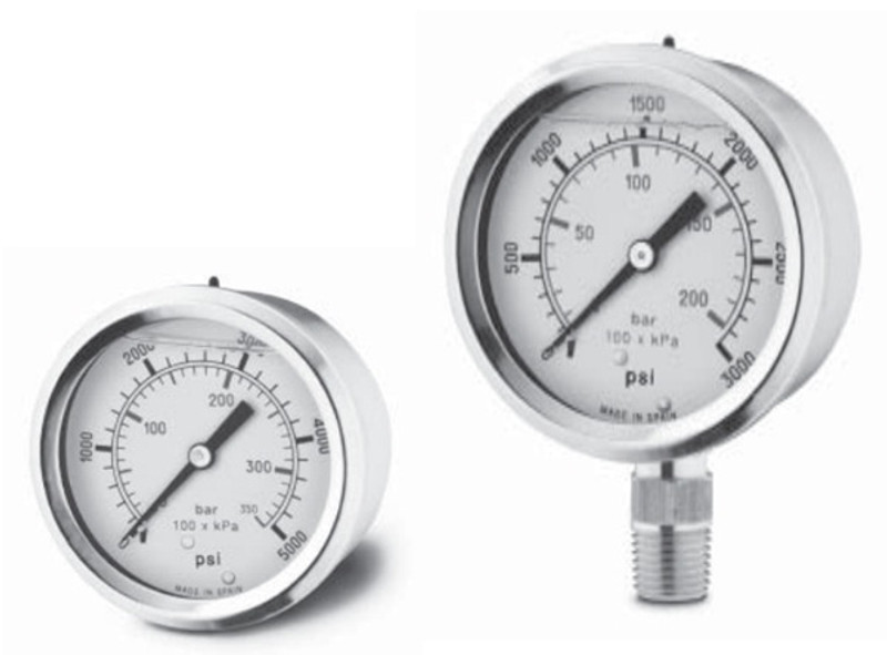 Glycerine Filled Pressure Gauges, 4 in Diameter, 0-10000 PSI