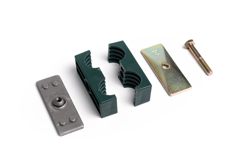 Twin Pipe Clamps - 0.84 OD, 1/2 Tube