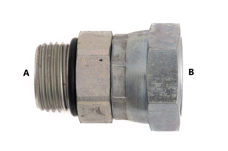Male O-Ring to F Pipe Swivel Straight - 9/16-18 A, 1/2-14 B