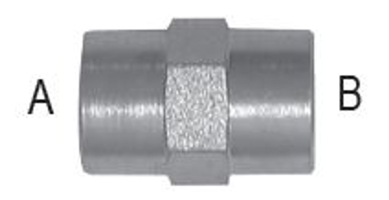 F Pipe to F Pipe Straight - 1/4-18 A, 1/4-18 B