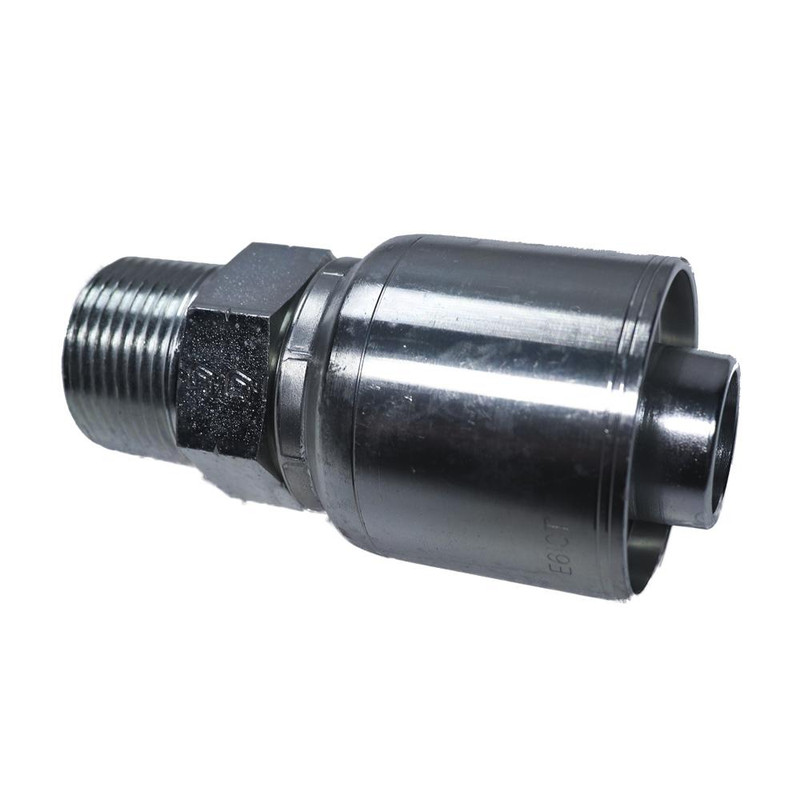 Hydraulic Crimp Hose Fitting - SAE 37° JICM - Rigid  1/2 ID, 3/4-16 Thread