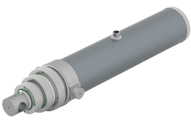 SH Series Single Acting Telescopic Hydraulic Cylinder: 4 Bore, 65 Stroke, 2.75 Rod Dia, 210574