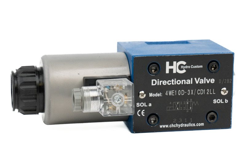 Cetop D05 (ISO NG10) Solenoid Operated  Directional Valve - 12 VDC DIN, 4 way 2 position, Spring Return