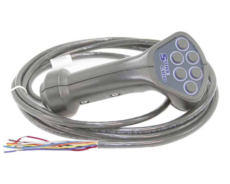 LU Handle in Grey, Single Momentary Trigger, 6 Momentary Buttons, 10 Foot Wire Harness. Sealed Switches