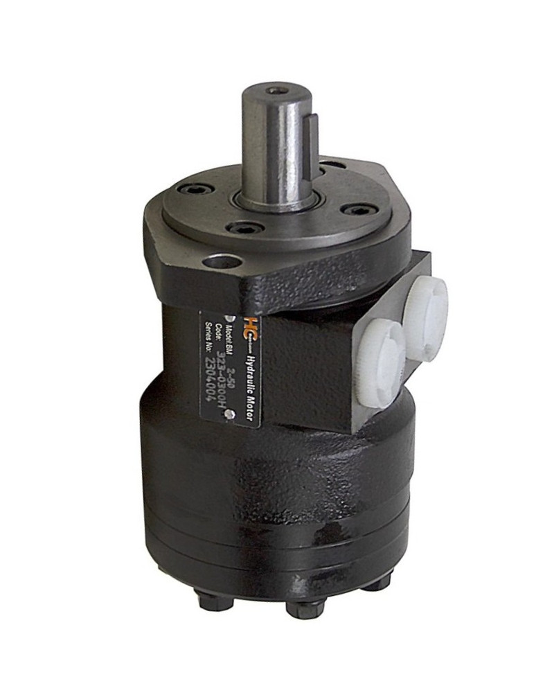 BM2 Hydraulic Motor: 12.2 CID, 1” Straight Woodruff Key Shaft, 2-Bolt Flange, 1740 PSI, Parallel SAE 10 Ports