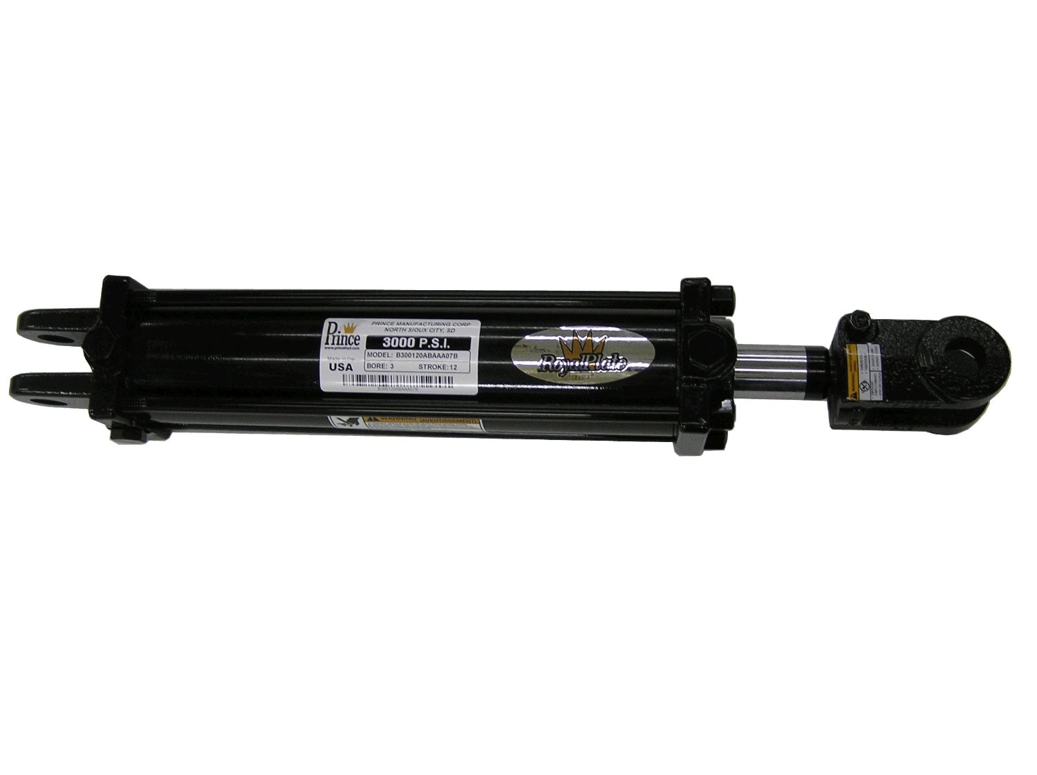 Prince Tie-rod Hydraulic Cylinder: 2 Bore x 12 Stroke