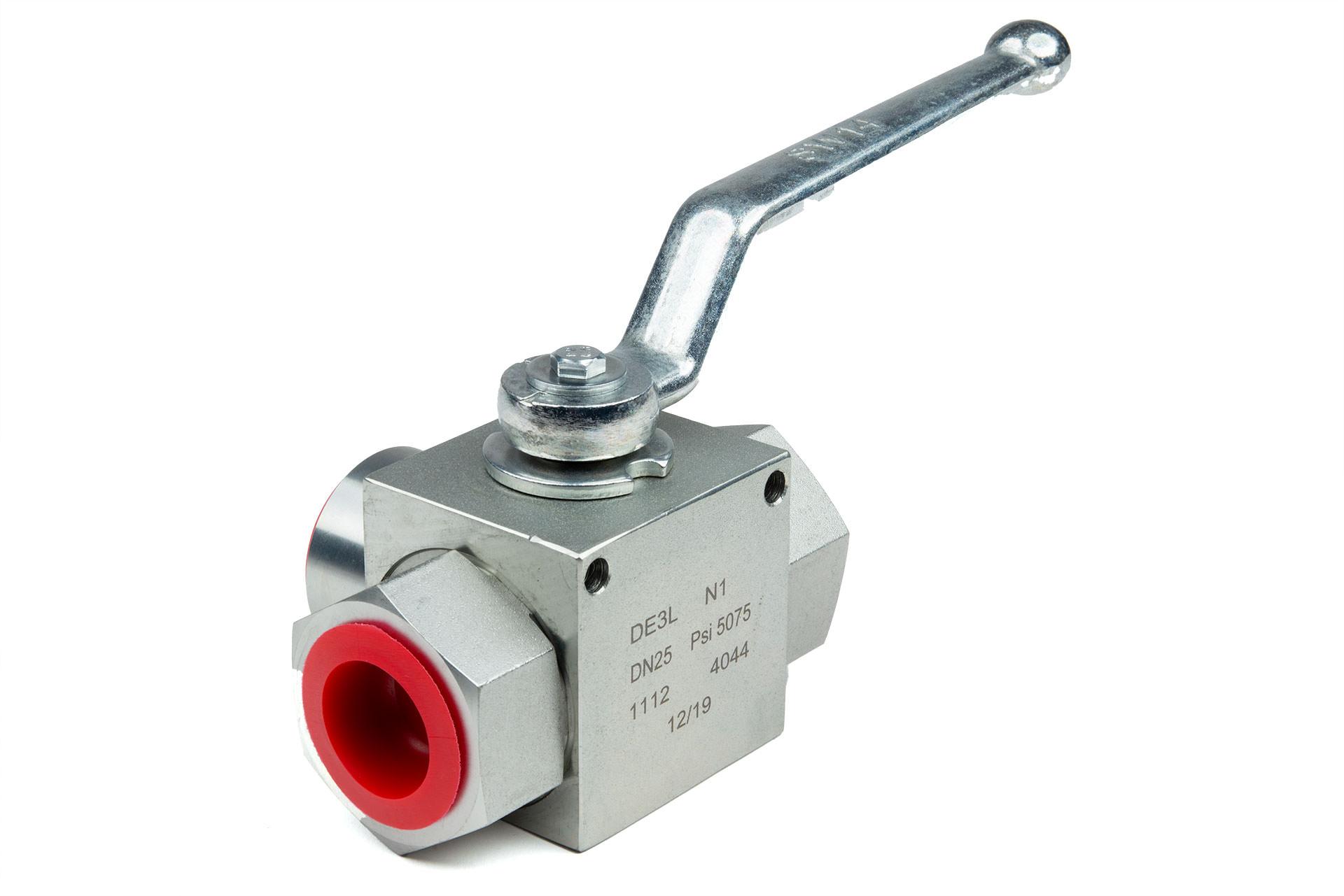 ハル③ 3-Way High Pressure Ball Valve 3/4-16 SAE 8 Port Size, 5145 PSI, L