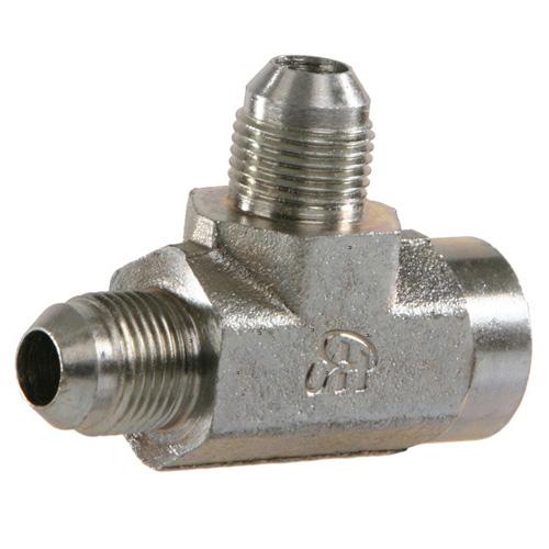 JIC TO PIPE RUN TEE 3/8 JIC (9/16 in -18 thread) x 3/8 NPTF x 3/8