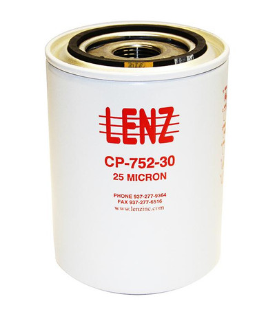 Lenz Replacement Elements: 25 Micron, 200 PSI, 20 GPM, 1”-12 UNF