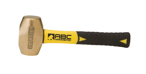 3 lb. Brass Hammer with 8" Fiberglass Handle