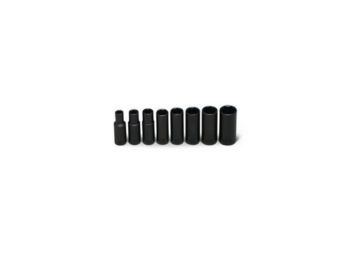 3/8" Drive 8 Piece Set - 6 Point Deep Impact Sockets, 5/16" - 3/4"