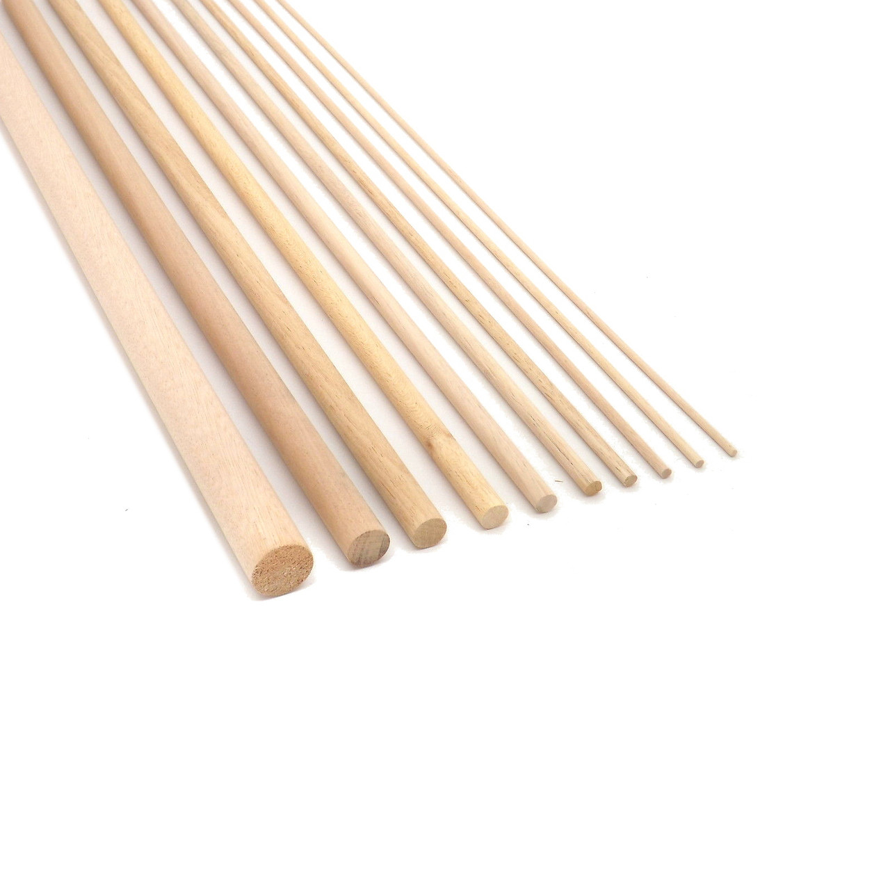 Beech Dowel Smooth Wood Rod Pegs - 1000mm length (Any Diameter)