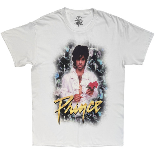 Prince Unisex T-Shirt Flowers (White)