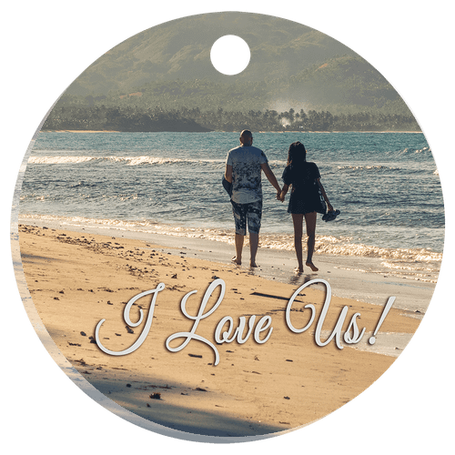 3.12 Diameter White Unisub Round Acrylic Ornament, 1-Sided (Ribbon/Hanger Not Included — supplier item before personalization