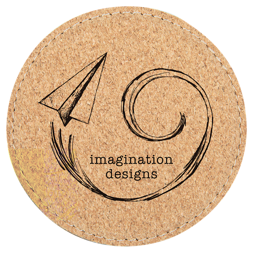 4" Round Cork Coaster with Stitching — supplier item before personalization