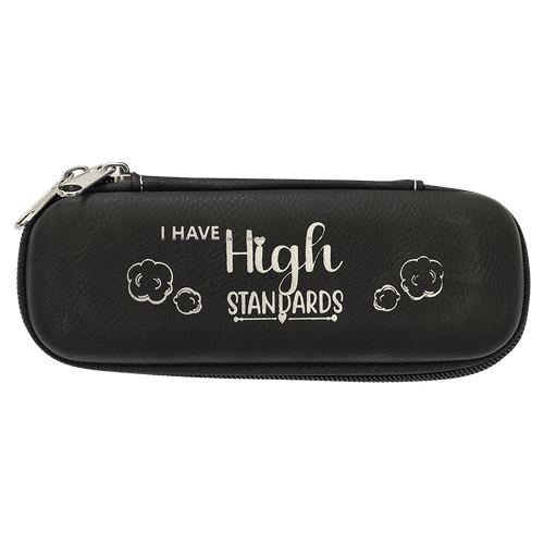 7" x 2 1/2" x 1 3/4" Black/Silver Smoke Case — supplier item before personalization