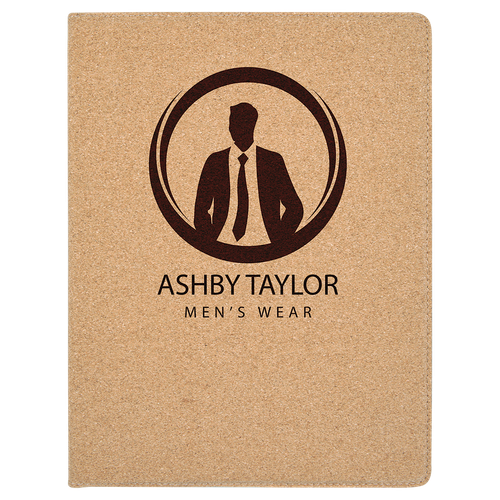9 1/2" x 12" Cork Portfolio with Notepad — supplier item before personalization