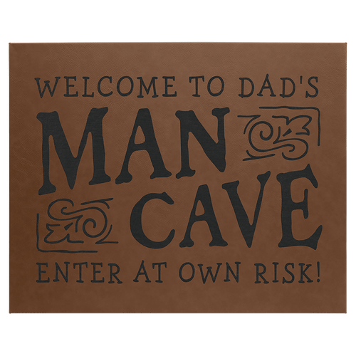 16" x 20" Dark Brown Laserable Leatherette Wall Decor with Sawtooth Hanger — supplier item before personalization