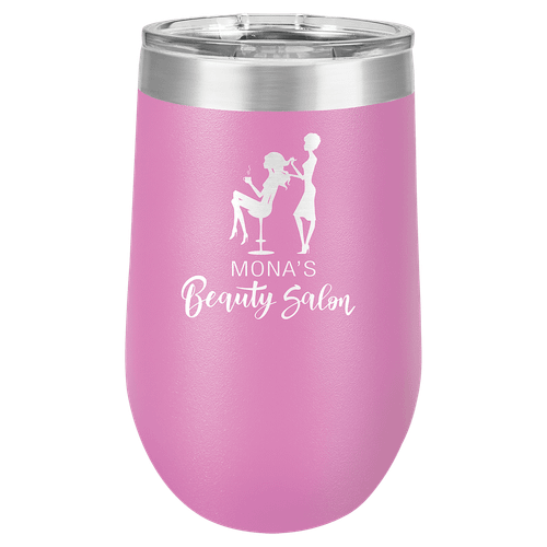 Polar Camel 16 oz. Light Purple Stemless Wine Tumbler with Standard Lid — supplier item before personalization