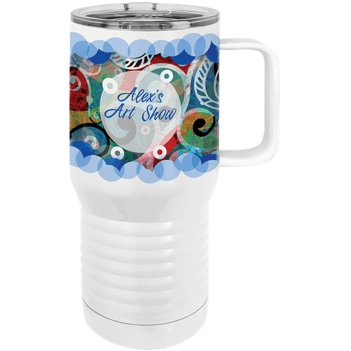 Sublimatable Polar Camel 20 oz. White Insulated Travel  Mug with Slider Lid — supplier item before personalization