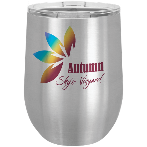 Stainless Steel 12 oz. Sublimatable Polar Camel Stemless Wine Tumbler with Lid — supplier item before personalization