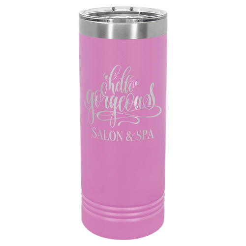 Polar Camel 22 oz. Light Purple Skinny Tumbler with Slider Lid — supplier item before personalization